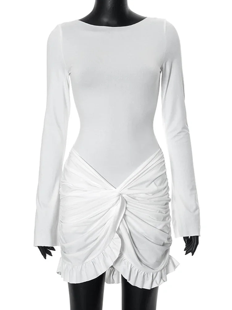 Pleated Mini Dress