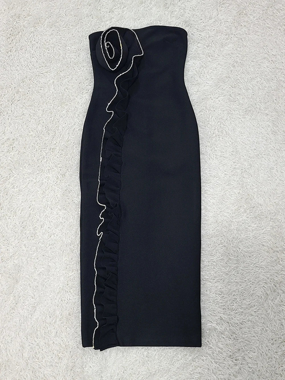 Strapless 3D Floral Diamond Tight