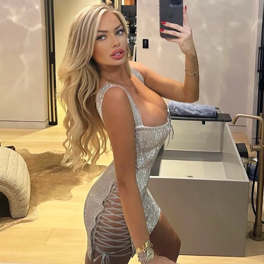 Silver Rhinestone Dress