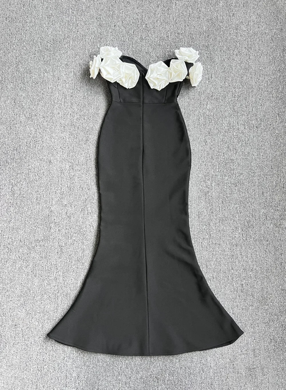 Sexy Off Shoulder Black Flower Maxi