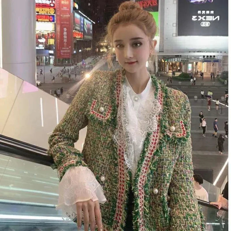 Fringed Jacket Tweed Pearls