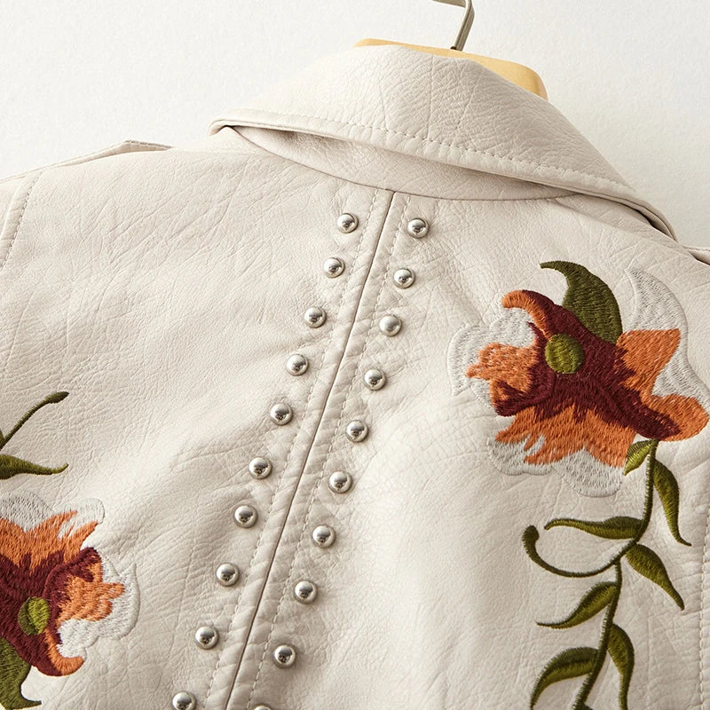 Embroidery Faux Soft Leather