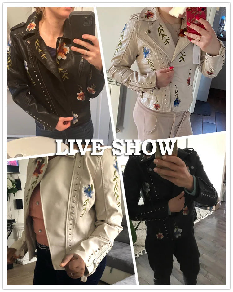 Embroidery Faux Soft Leather