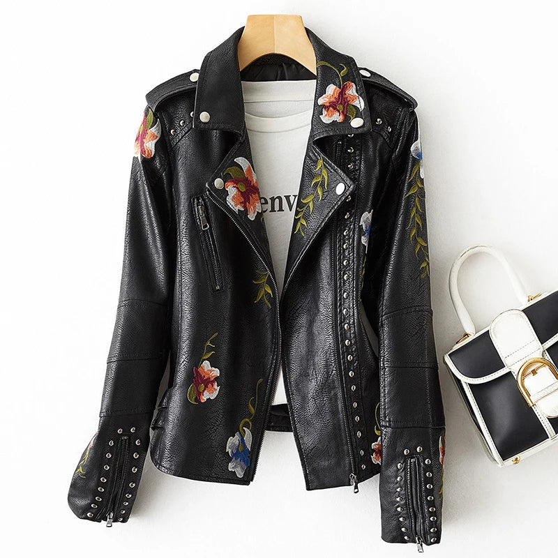 Embroidery Faux Soft Leather