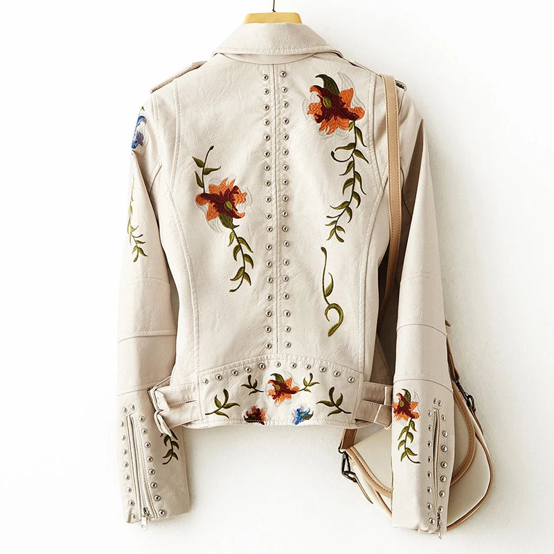 Embroidery Faux Soft Leather