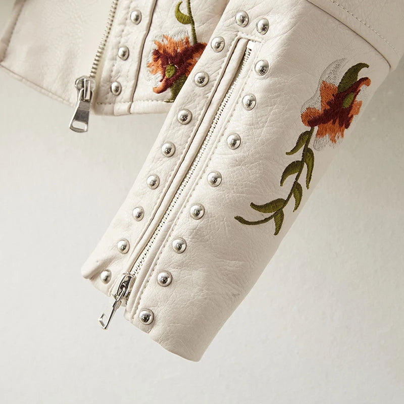 Embroidery Faux Soft Leather