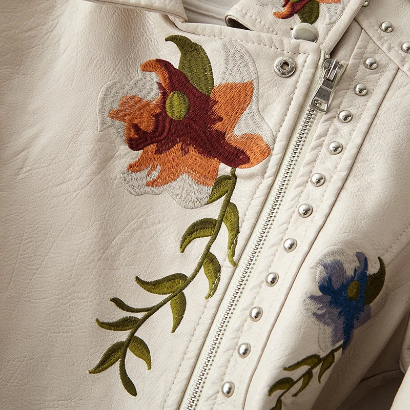 Embroidery Faux Soft Leather