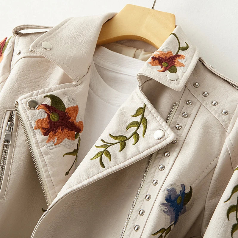 Embroidery Faux Soft Leather