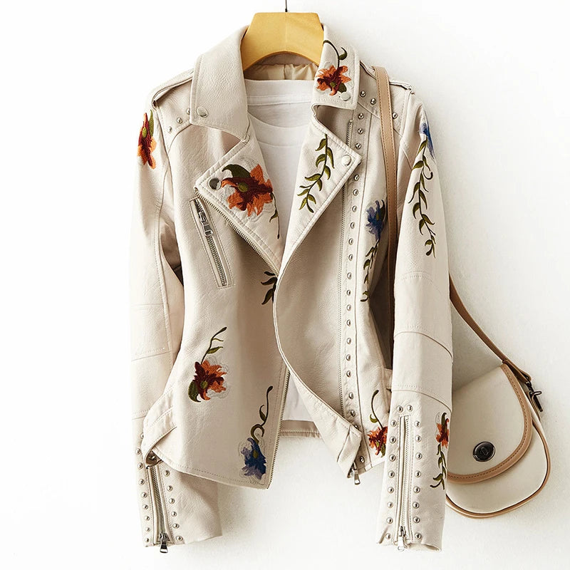Embroidery Faux Soft Leather