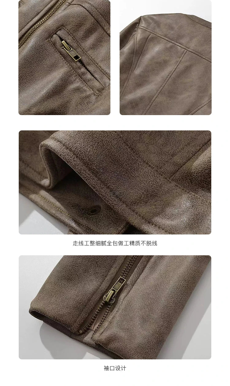 Leather Short Coat Women