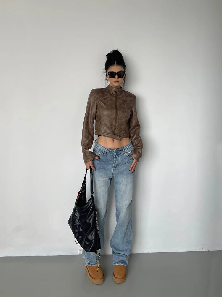 Leather Short Coat Women