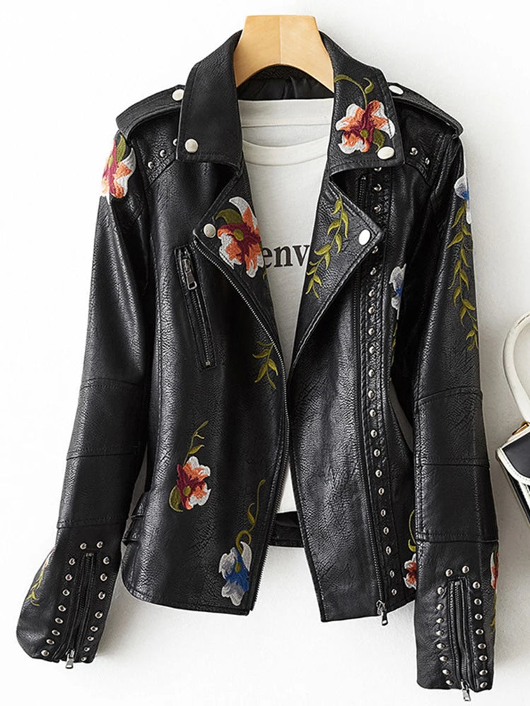 Embroidery Faux Soft Leather