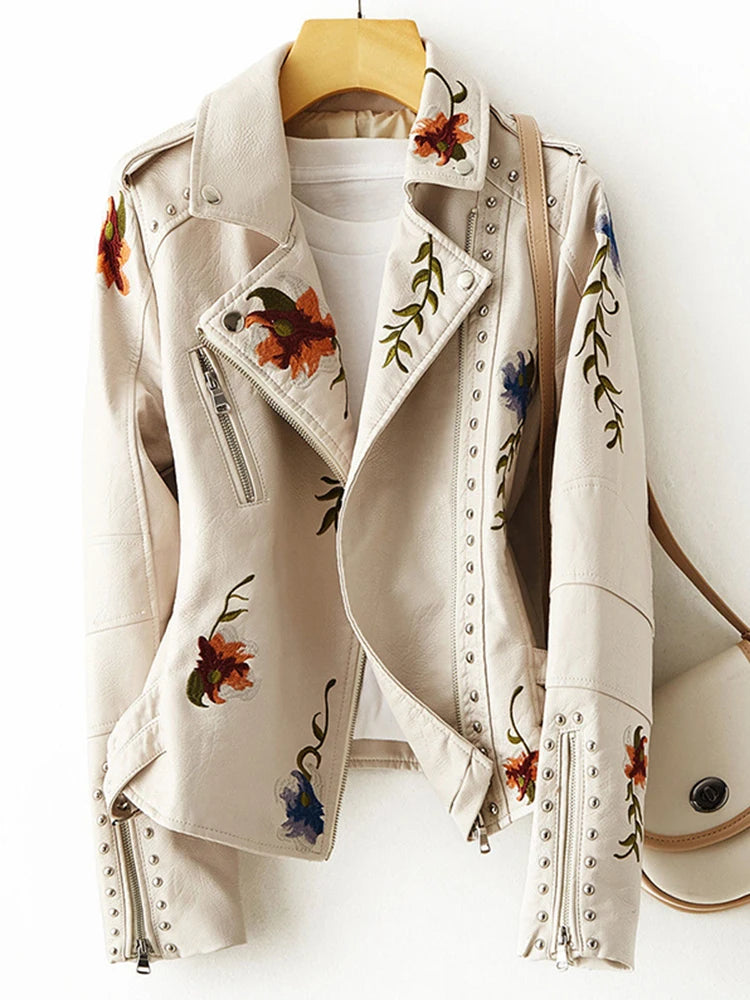 Embroidery Faux Soft Leather