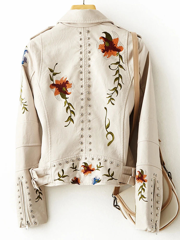 Embroidery Faux Soft Leather
