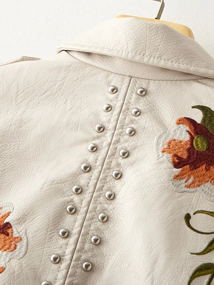 Embroidery Faux Soft Leather