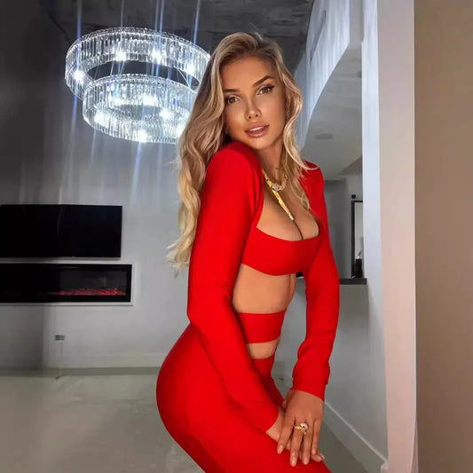 Sexy Long Sleeve Cut Out Hollow